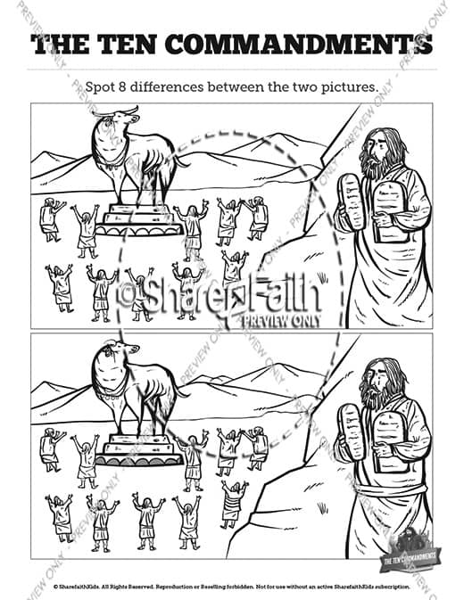 Ten Commandments Kids Spot The Difference