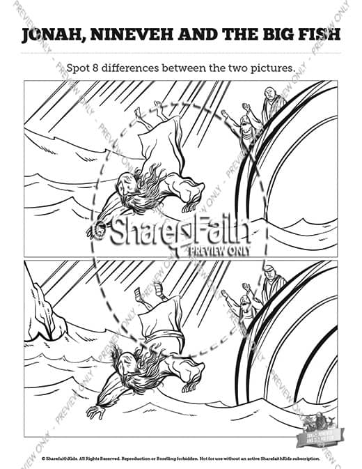 Jonah And The Whale Kids Spot The Difference