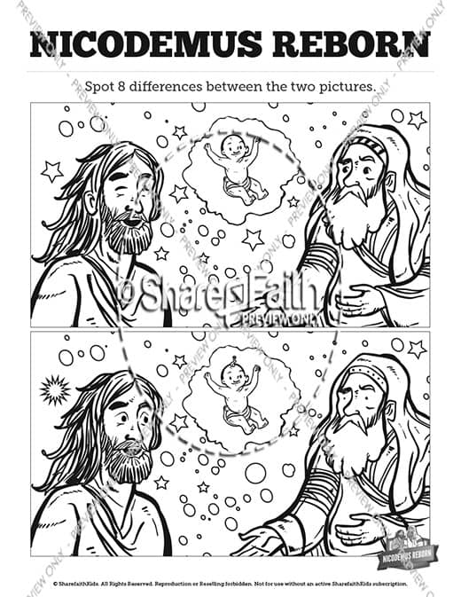 John 3 Nicodemus Bible Kids Spot The Difference