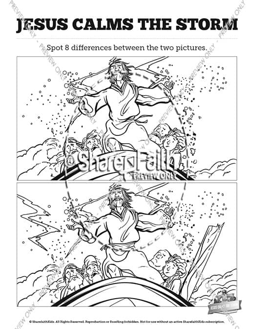 Jesus Calms The Storm Kids Spot The Difference
