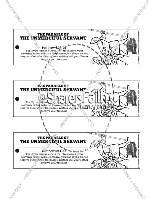 Matthew 18 The Parable of the Unforgiving Servant Bible Bookmarks