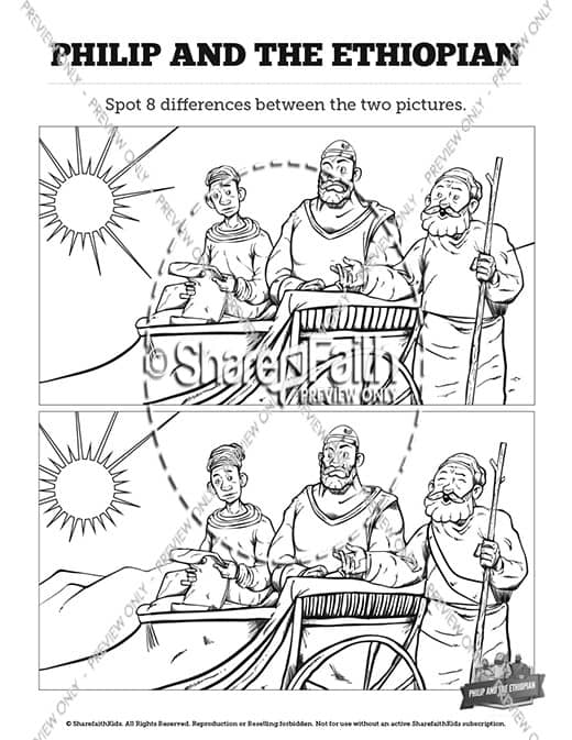 Acts 8 Philip and the Ethiopian Kids Spot The Difference