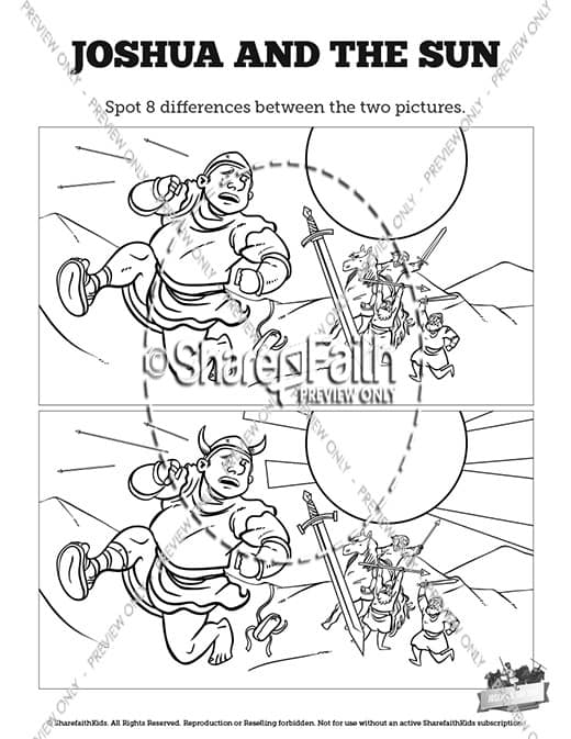 Joshua 10 Sun Stand Still Kids Spot The Difference