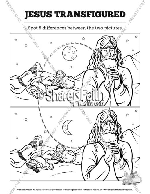 Matthew 17 The Transfiguration Kids Spot The Difference