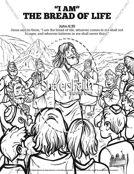 John 6 Bread of Life Sunday School Coloring Pages