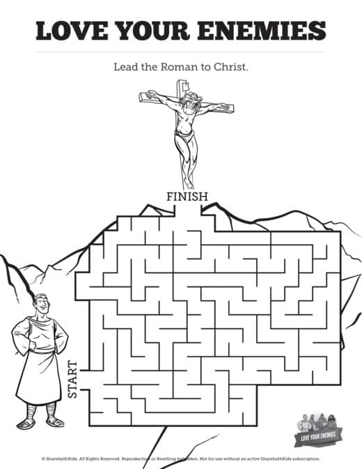 Matthew 5 Love Your Enemies Bible Mazes