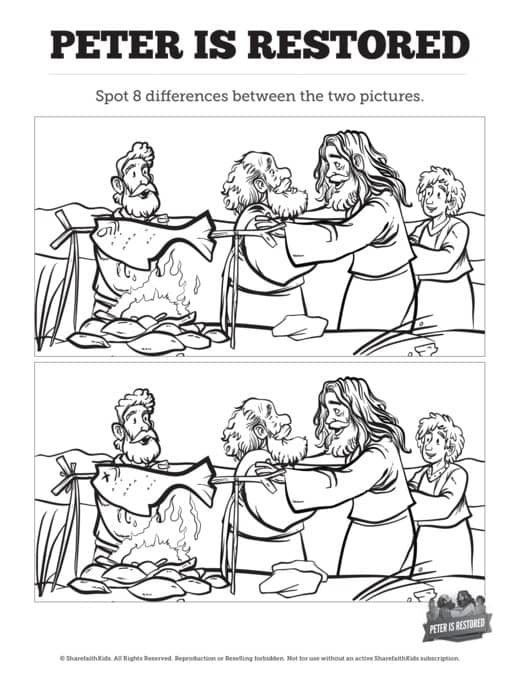 John 21 Peter Is Restored Kids Spot the Difference