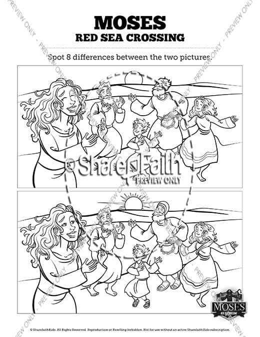 Exodus 12 Moses and The Red Sea Crossing Spot the Differences