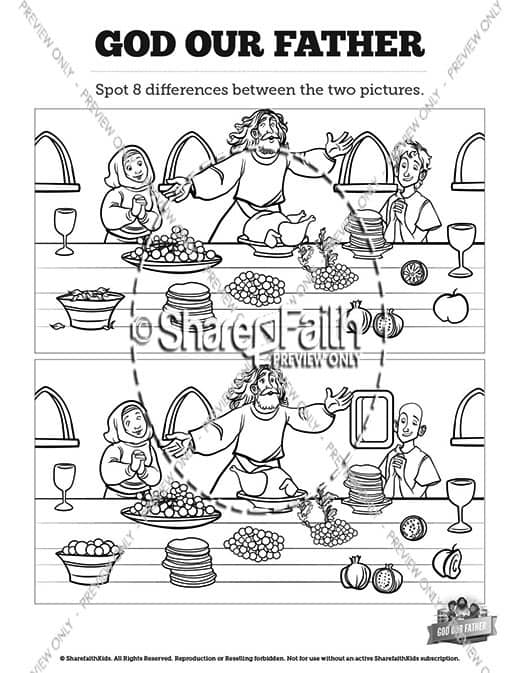 Matthew 6 God our Father Spot the Differences