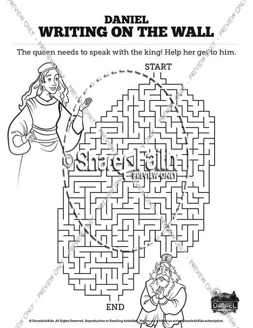 Daniel 5 Writing On The Wall Bible Mazes