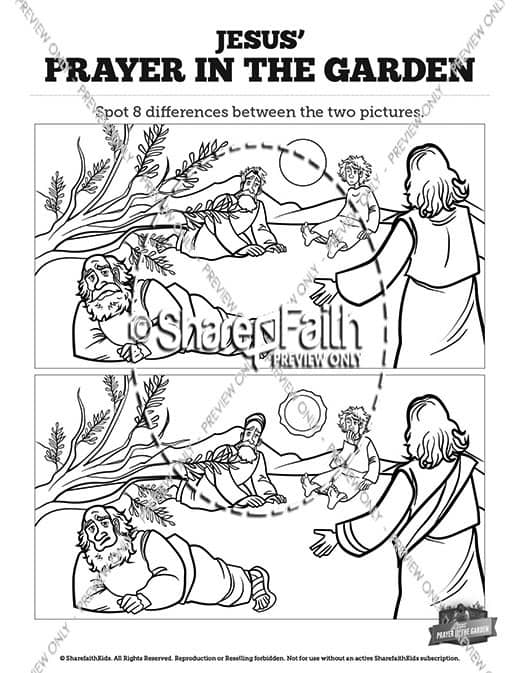 Matthew 26 Prayer in the Garden Spot the Differences