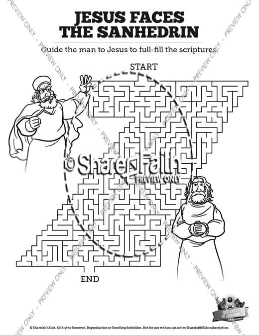 Matthew 26 Jesus Before the Sanhedrin Bible Mazes