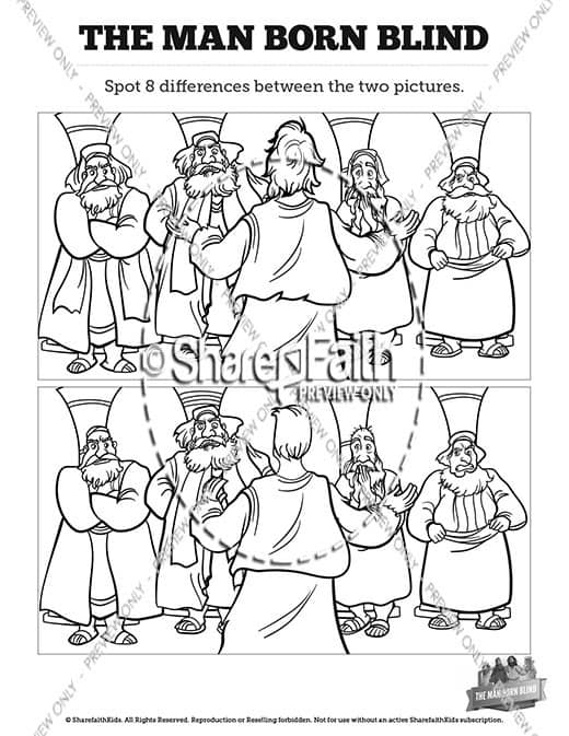 John 9 The Man Born Blind Spot the Differences