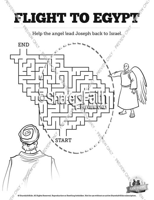 Matthew 2 Flight To Egypt Bible Mazes