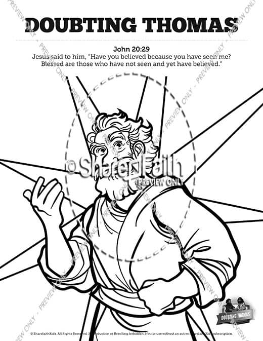 John 20 Doubting Thomas Sunday School Coloring Pages