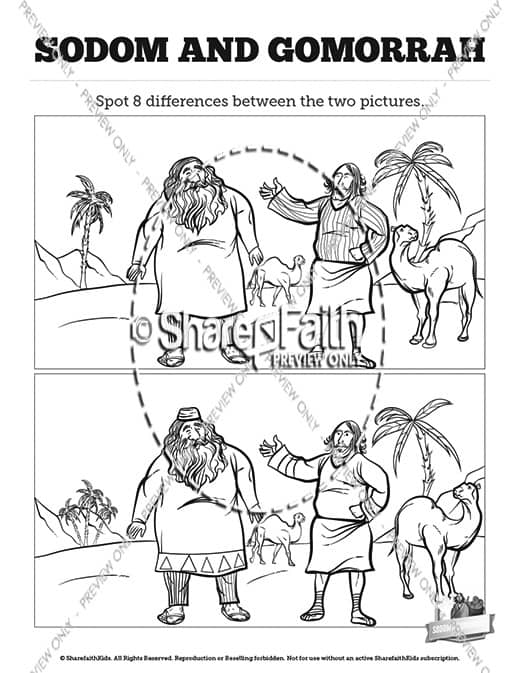 The Story Of Sodom and Gomorrah Kids Spot The Difference
