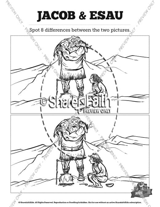 Story Of Jacob and Esau Kids Spot The Difference