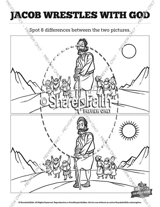 The Story Of Jacob Wrestling With God Kids Spot The Difference