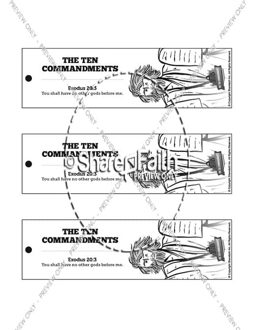 The Ten Commandments Bible Bookmarks