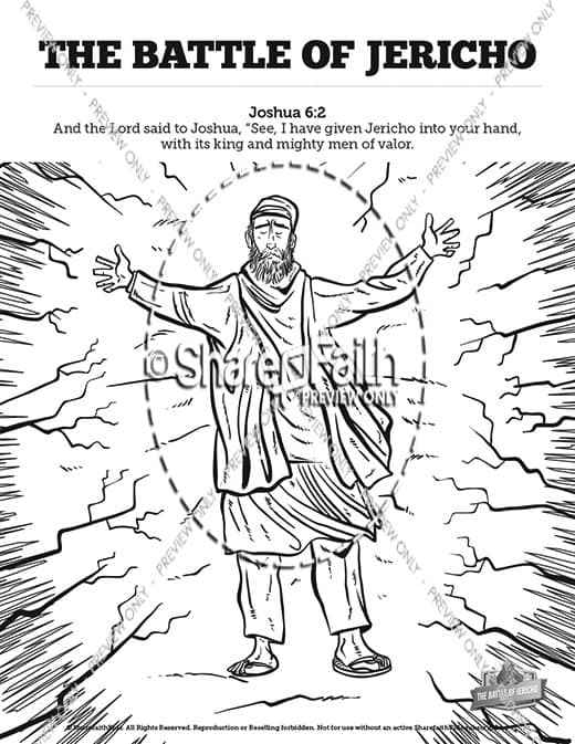 Walls of Jericho Sunday School Coloring Pages
