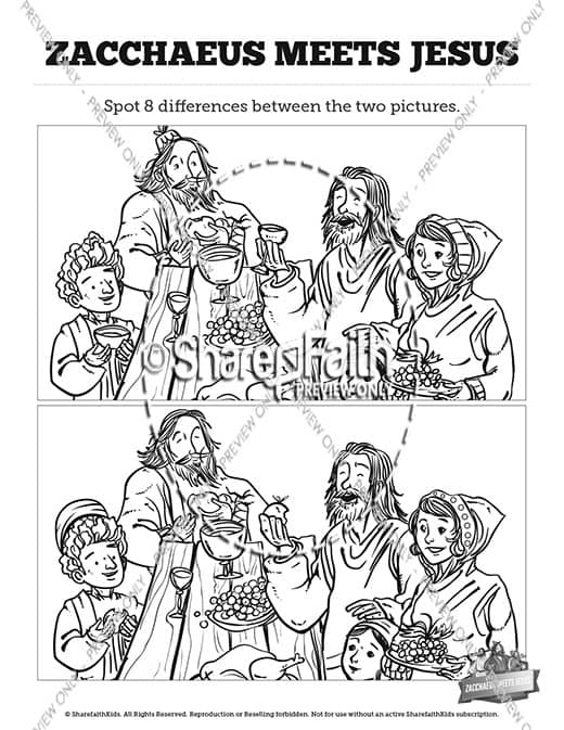 Luke 19 Story of Zacchaeus Kids Spot The Difference