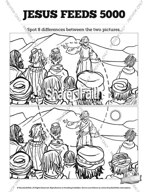Jesus Feeds 5000 Kids Spot The Difference