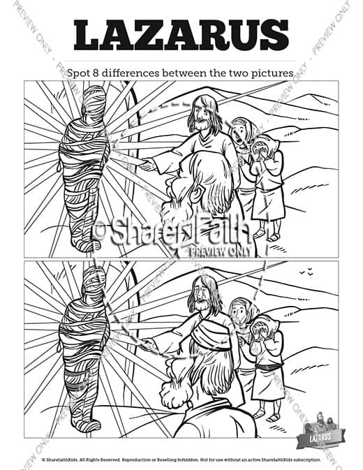 John 11 Lazarus Kids Spot The Difference