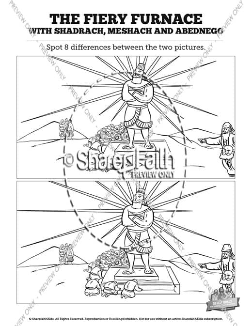 The Fiery Furnace with Shadrach, Meshach and Abednego Kids Spot The Difference