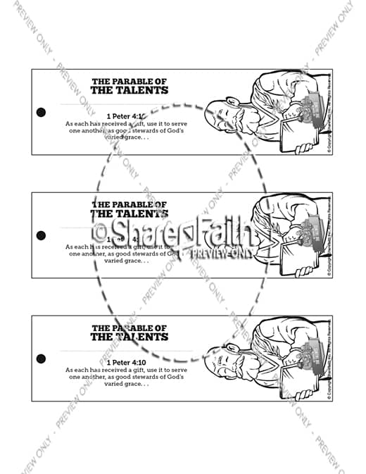 The Parable of the Talents Bible Bookmarks