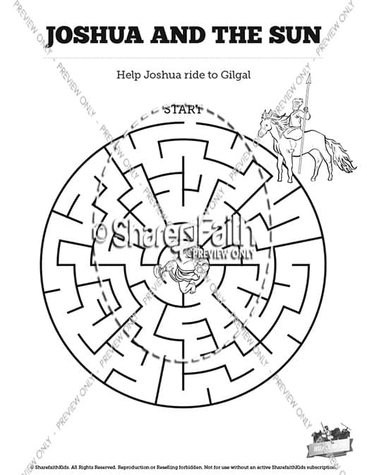Joshua 10 Sun Stand Still Bible Mazes