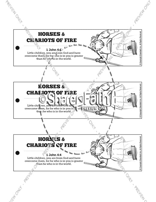 2 Kings 6 Horses and Chariots of Fire Bible Bookmarks