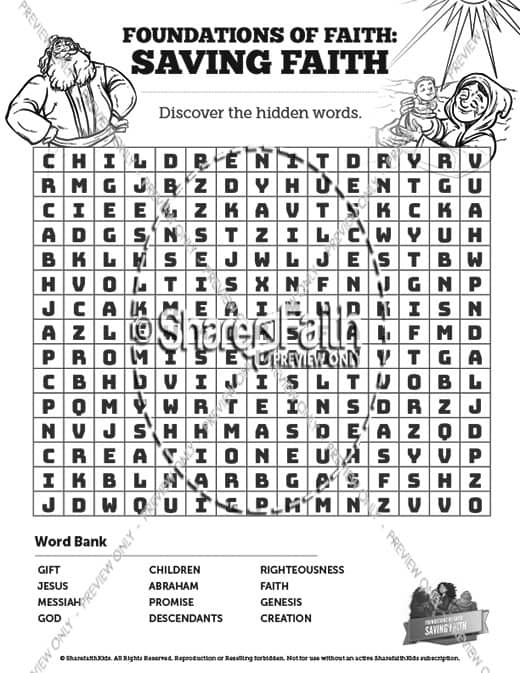 Hebrews 11 Saving Faith Bible Word Search Puzzles