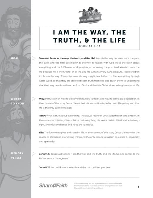 John 14 The Way the Truth and the Life Curriculum