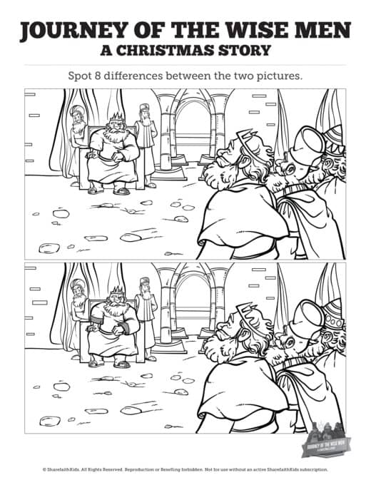 Matthew 2 Journey of the Wise Men: The Magi Christmas Story Kids Spot the Difference