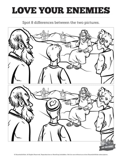 Matthew 5 Love Your Enemies Kids Spot the Difference