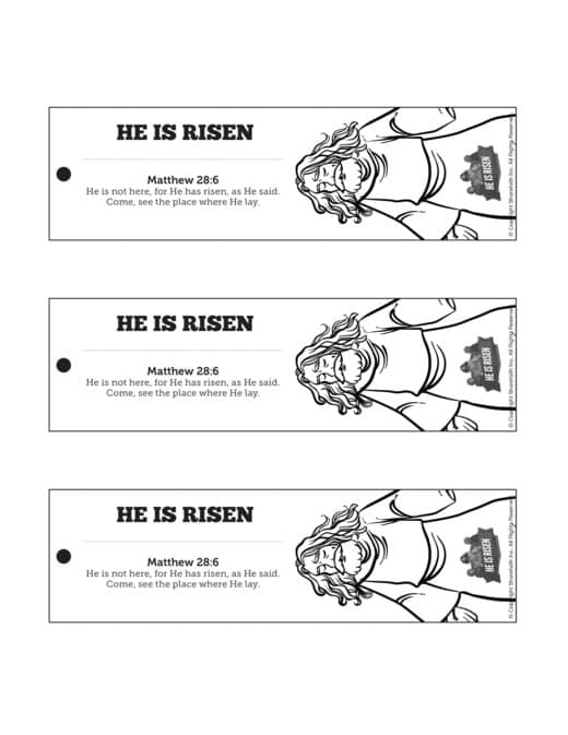 Matthew 28 He Is Risen Easter Bible Bookmarks