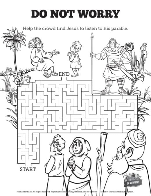 Matthew 6 Do Not Worry Bible Mazes