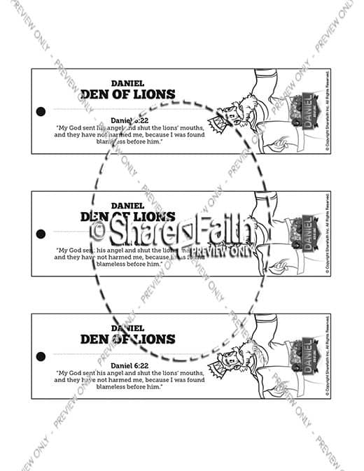 Daniel 6 Den of Lions Bible Bookmarks