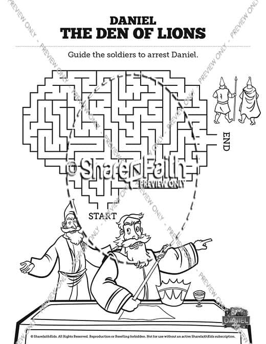 Daniel 6 Den of Lions Bible Mazes