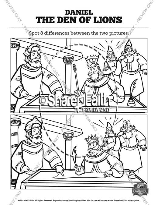 Daniel 6 Den of Lions Spot the Differences