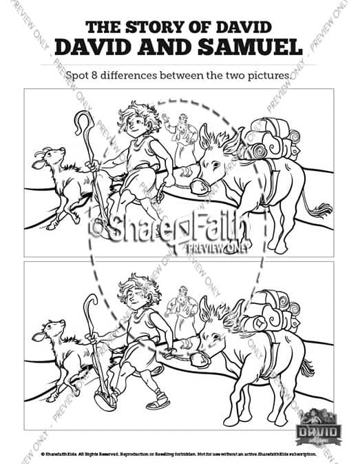 1 Samuel 16 David and Samuel Spot the Differences