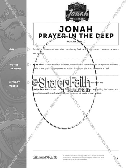 Jonah 2 Prayer in the Deep Curriculum