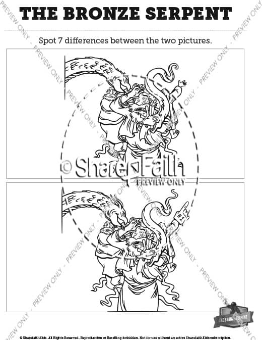Numbers 21 The Bronze Serpent Spot the Differences