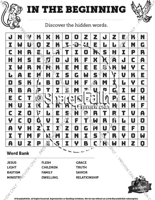1 John   In the Beginning: Word Search