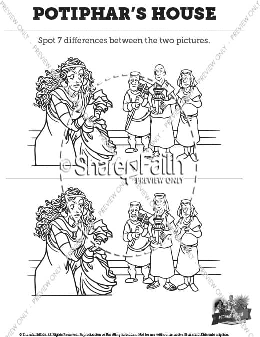 Genesis 39 Potiphar's House: Spot the Difference