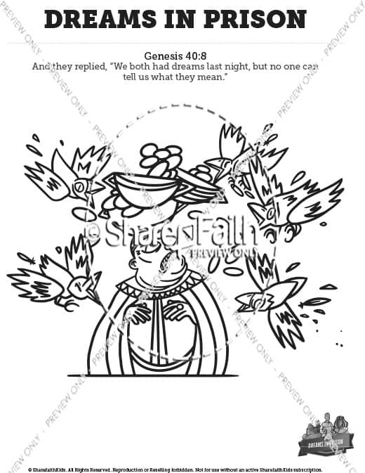 Genesis 40 Dreams in Prison: Coloring Pages