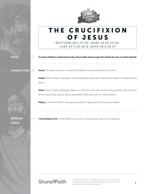 The Jesus Crucifixion Sunday School Curriculum
