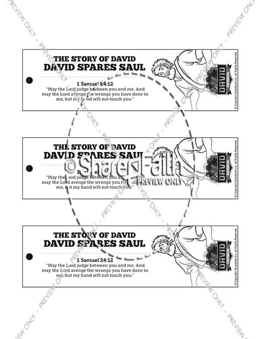1 Samuel 23 24 David Spares Saul Bible Bookmarks