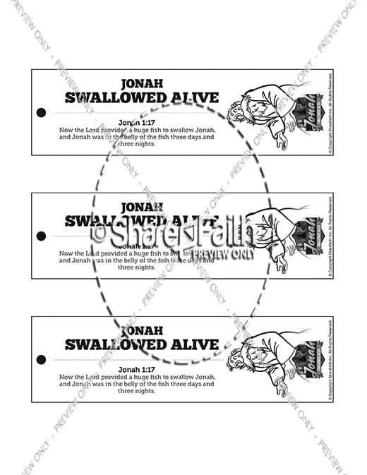 Jonah 1 Swallowed Alive Bible Bookmarks