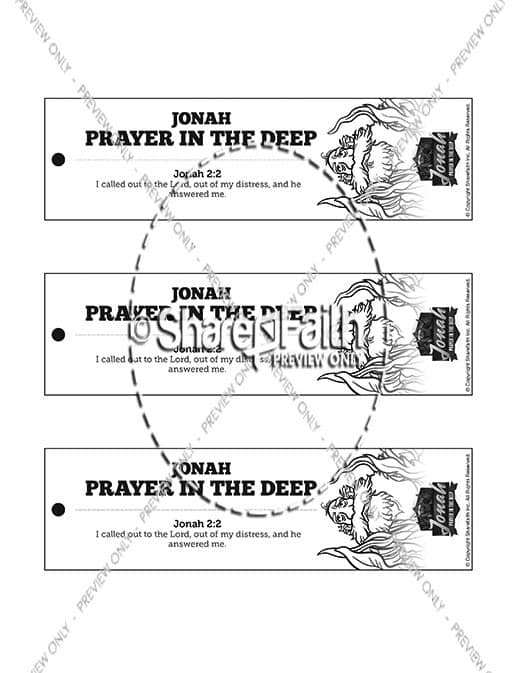 Jonah 2 Prayer in the Deep Bible Bookmarks